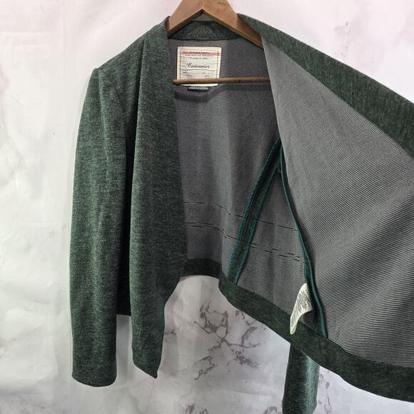Anthropologie Blazer Women Small Dark Green Open Jacket Cartonnier Unstructured - Picture 9 of 13
